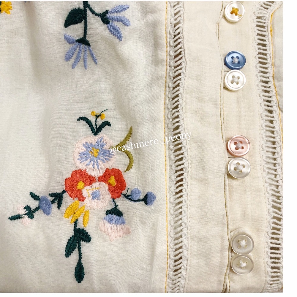 Anthropologie Faye Tank Floral Embroidered EUC - Picture 5 of 7